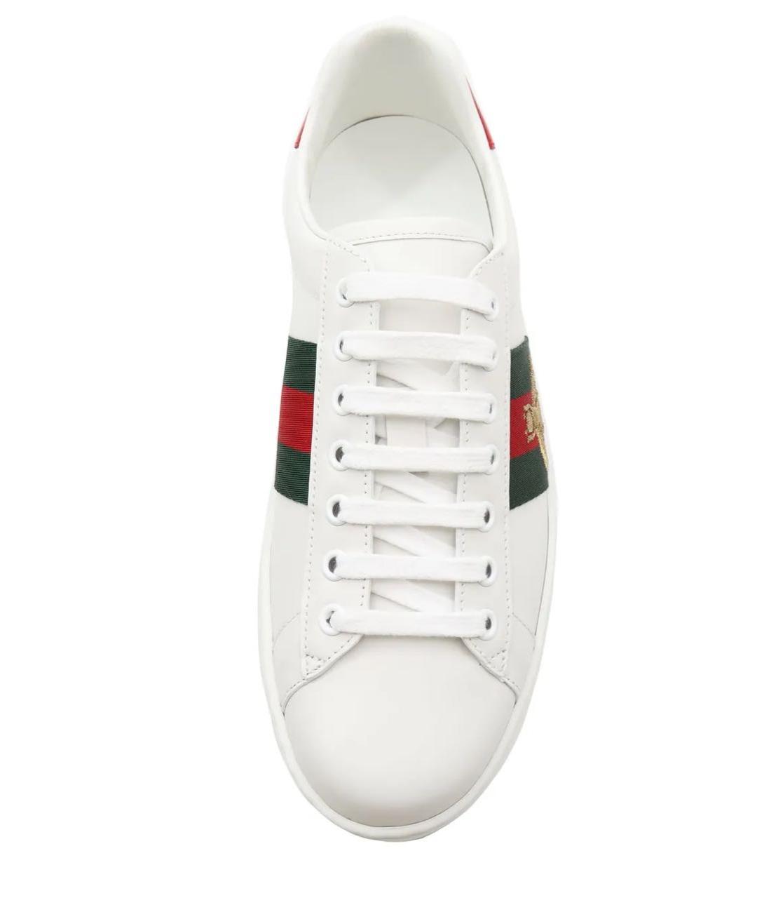 GUCCI Белые кожаные кеды, фото 2