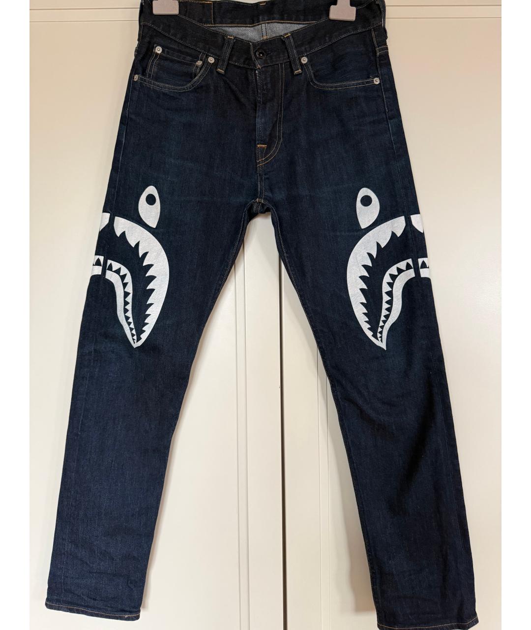 A BATHING APE Темно-синие деним детские джинсы, фото 4