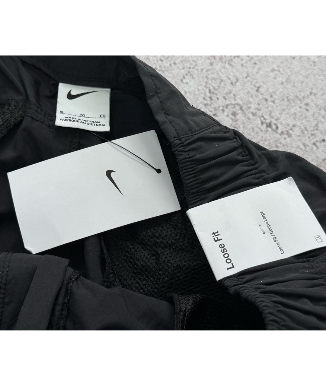 NIKE Черные полиамидовые повседневные брюки, фото 7