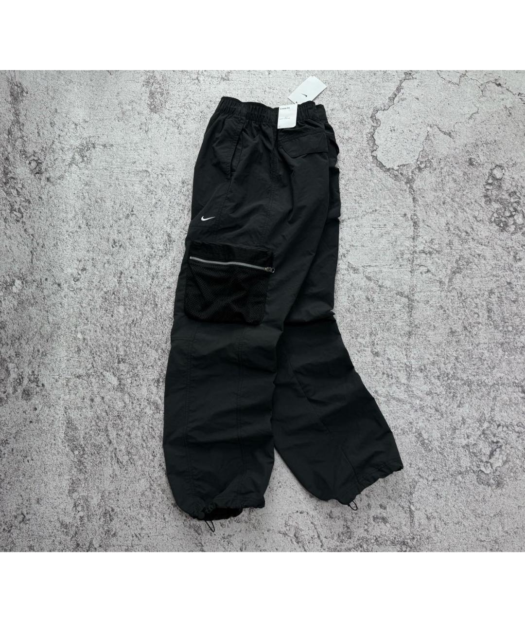 NIKE Черные полиамидовые повседневные брюки, фото 3