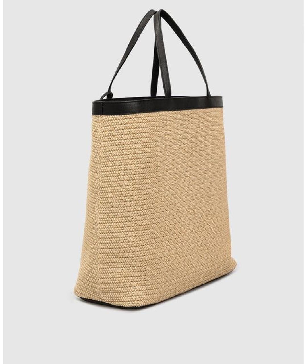 SAINT LAURENT Бежевая пелетеная сумка с короткими ручками, фото 2