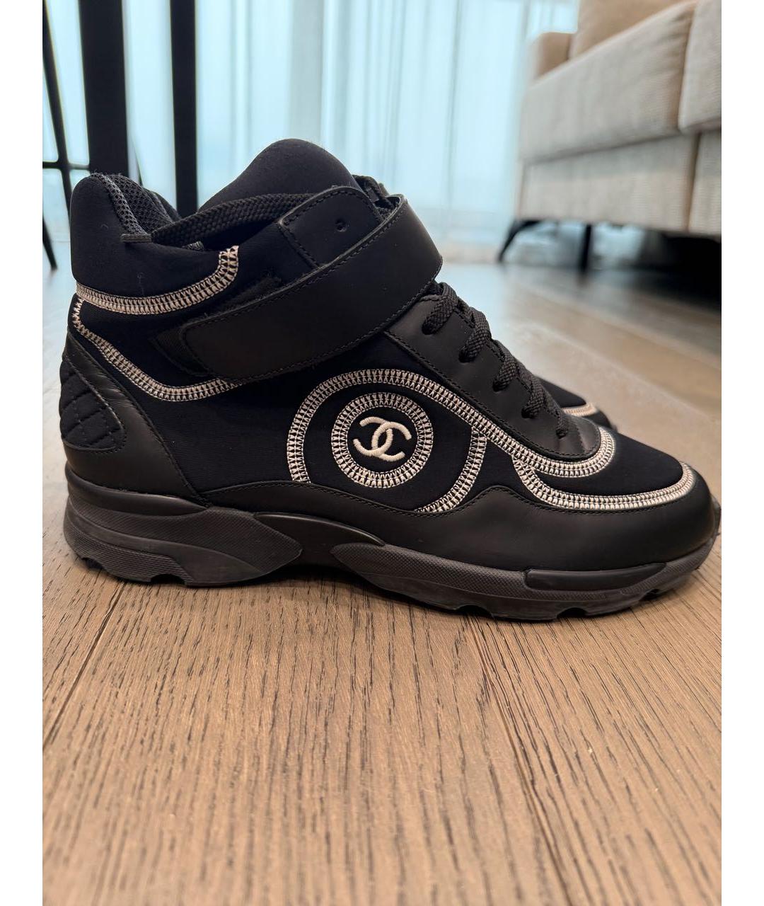 CHANEL Черные текстильные кроссовки, фото 9