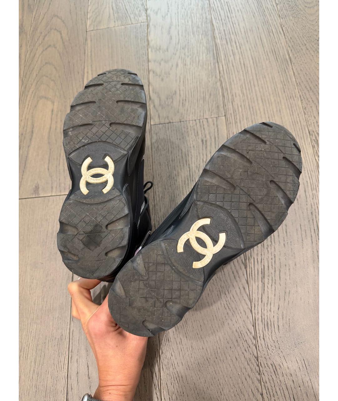 CHANEL Черные текстильные кроссовки, фото 5