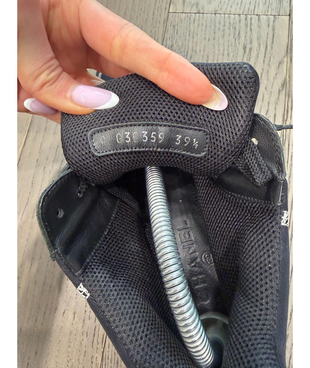 CHANEL Черные текстильные кроссовки, фото 8