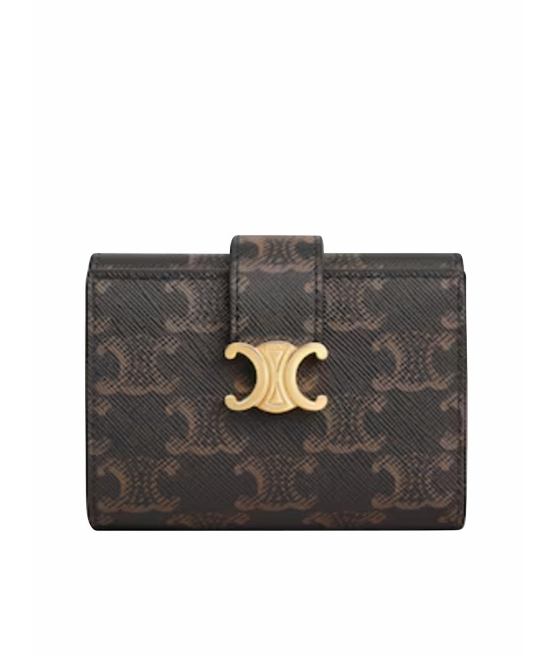 CELINE Коричневый кожаный кошелек, фото 1