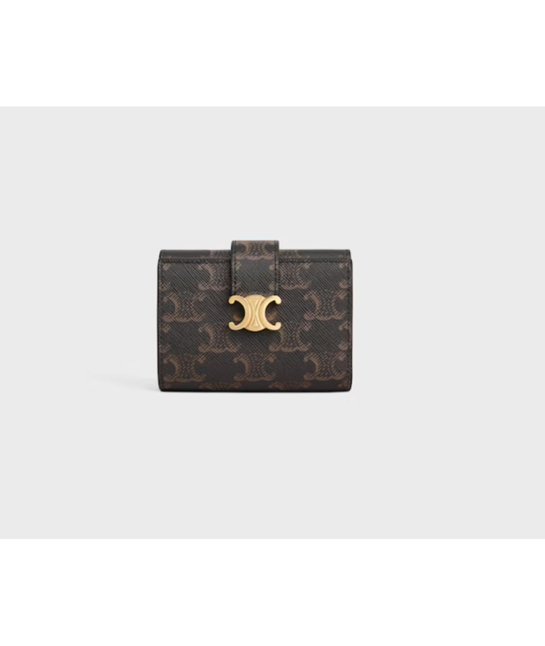 CELINE Коричневый кожаный кошелек, фото 5