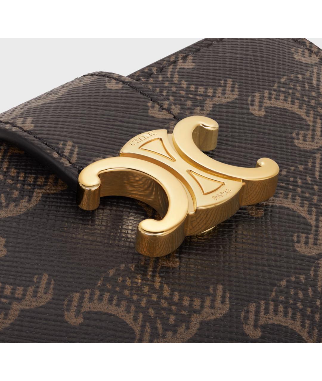 CELINE Коричневый кожаный кошелек, фото 4