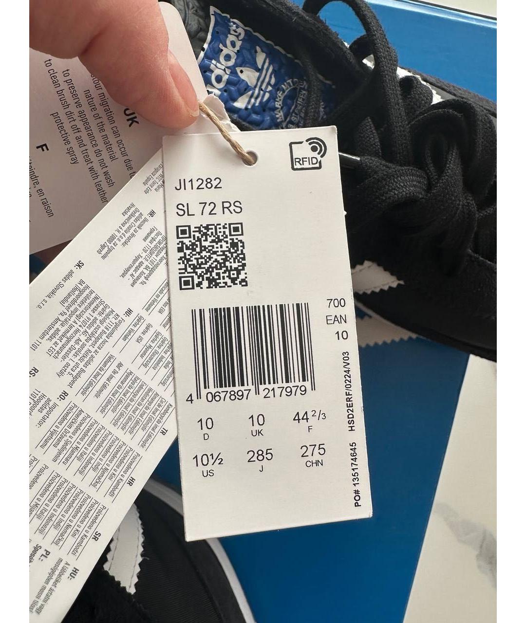 ADIDAS Черные замшевые низкие кроссовки / кеды, фото 7