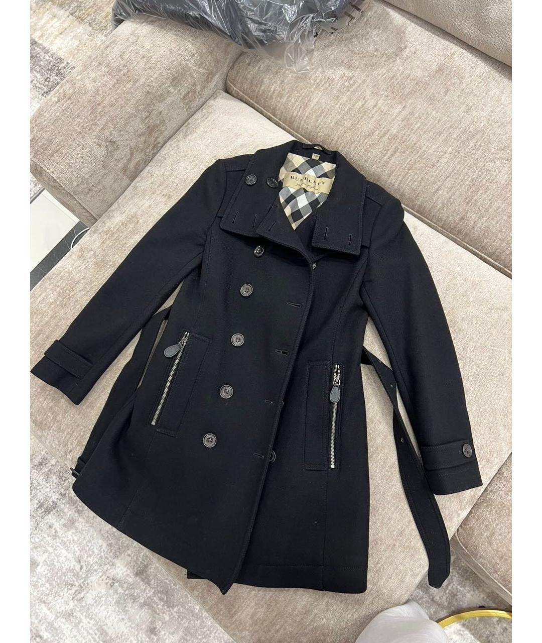 BURBERRY Черное пальто, фото 2