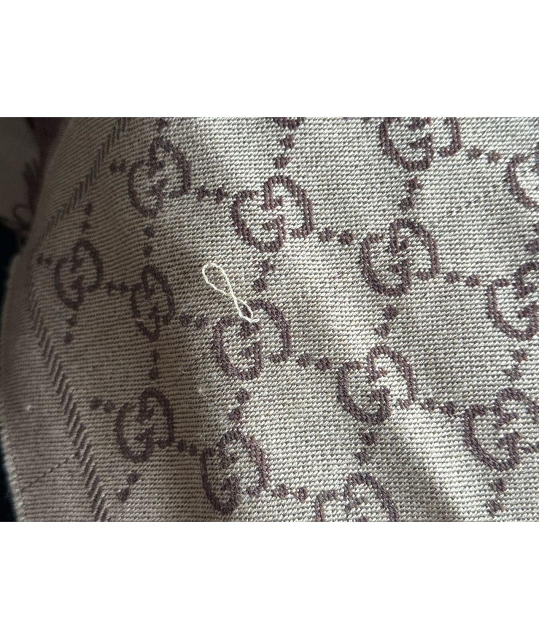 GUCCI Коричневый шерстяной шарф, фото 5