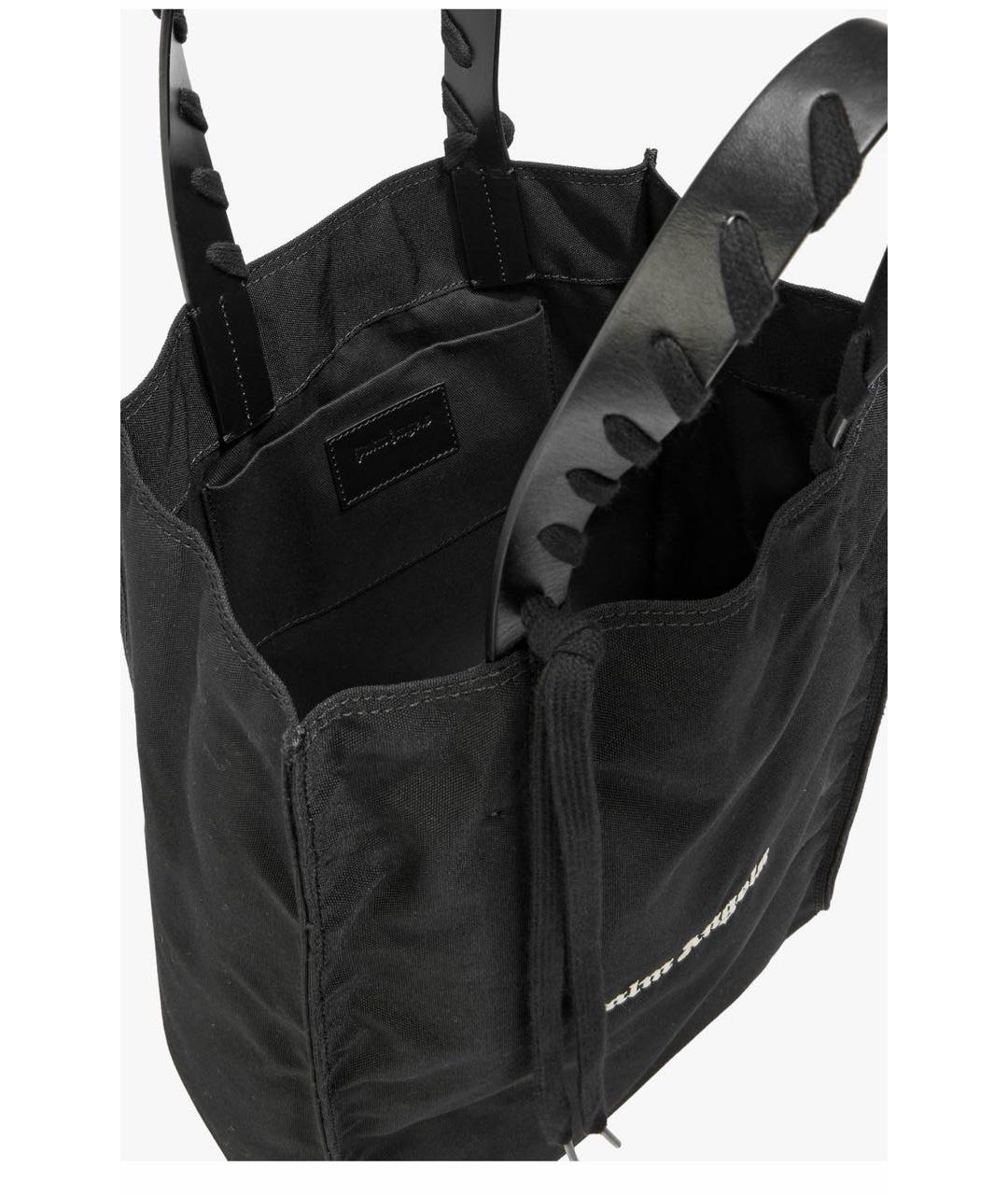 PALM ANGELS Черная хлопковая сумка тоут, фото 4