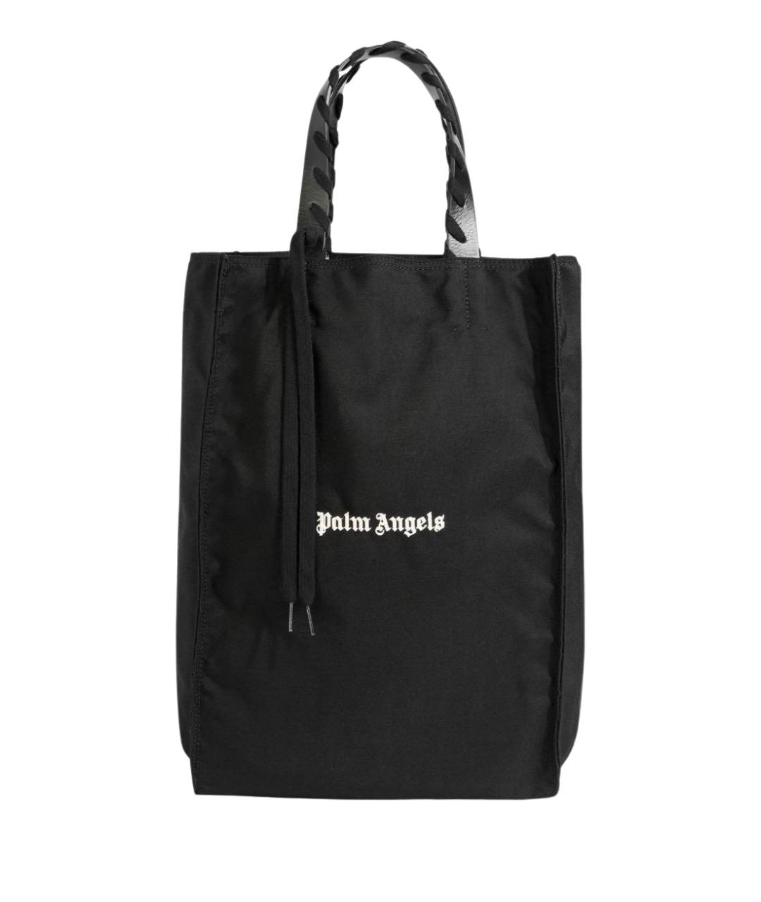 PALM ANGELS Черная хлопковая сумка тоут, фото 1