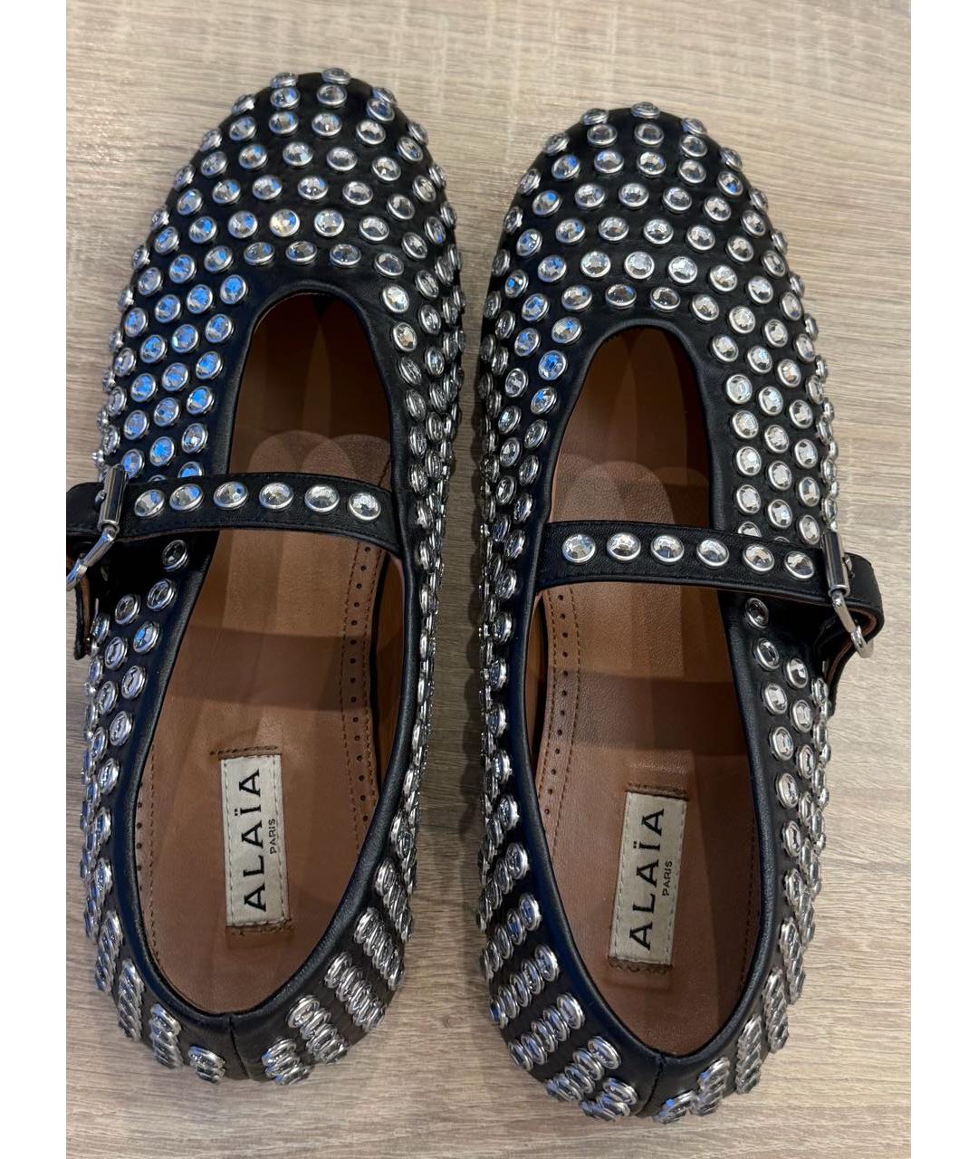 ALAIA Черные кожаные балетки, фото 3
