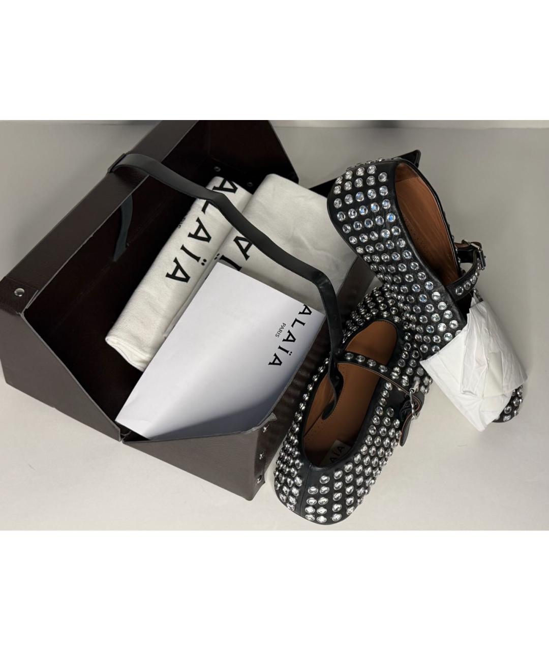 ALAIA Черные кожаные балетки, фото 5