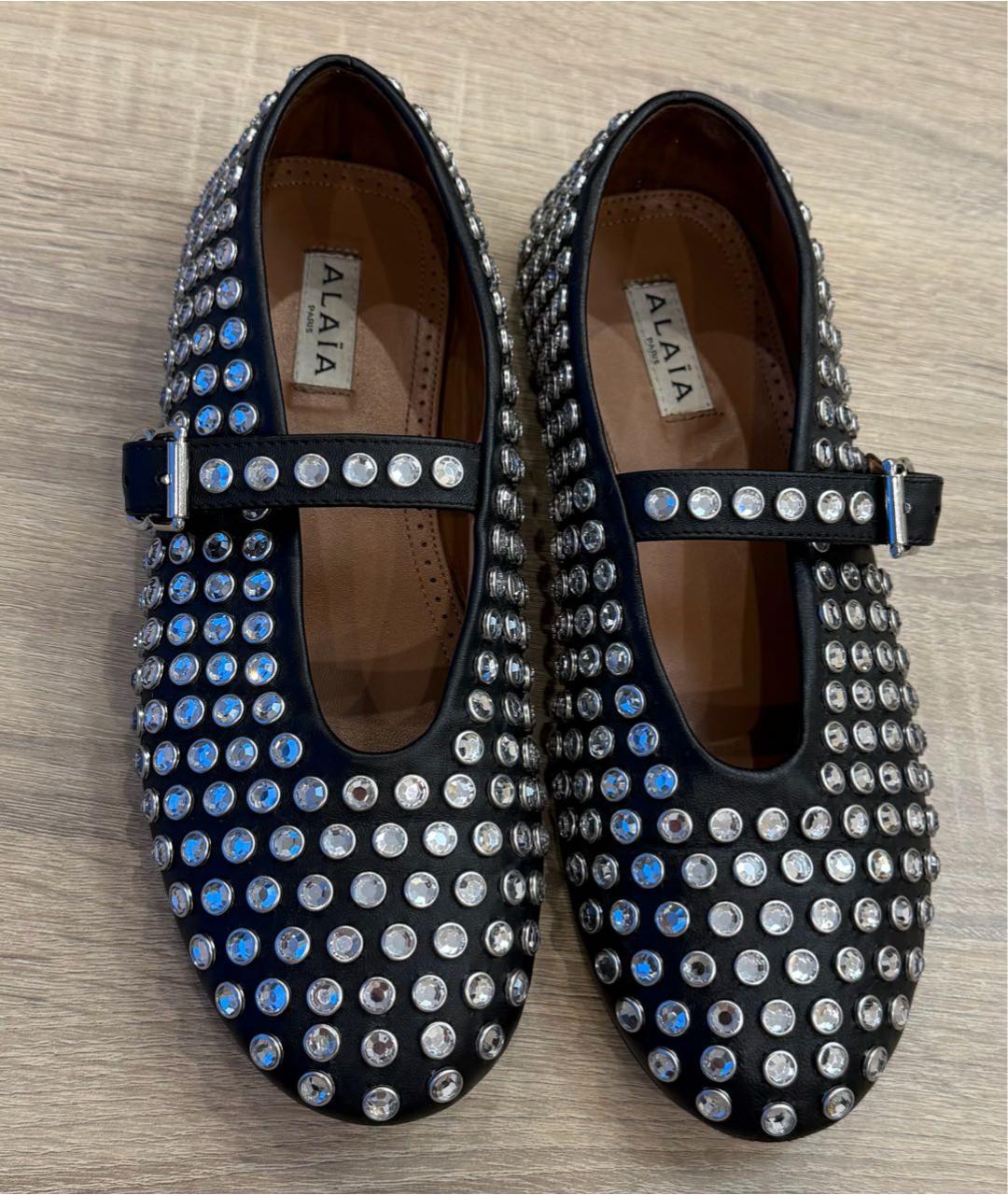 ALAIA Черные кожаные балетки, фото 2