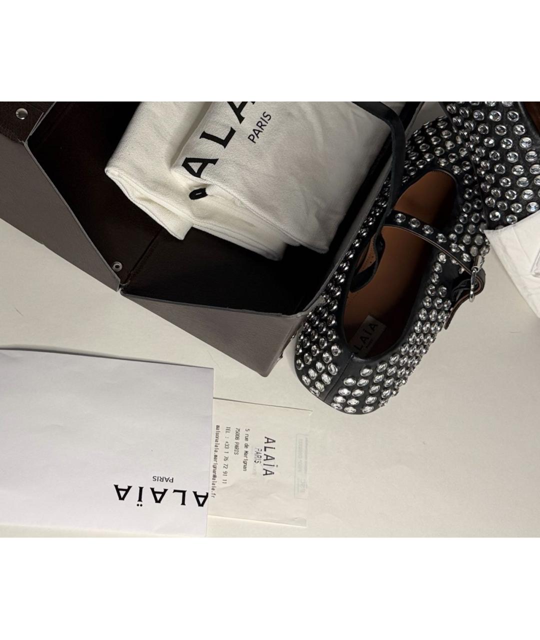 ALAIA Черные кожаные балетки, фото 6