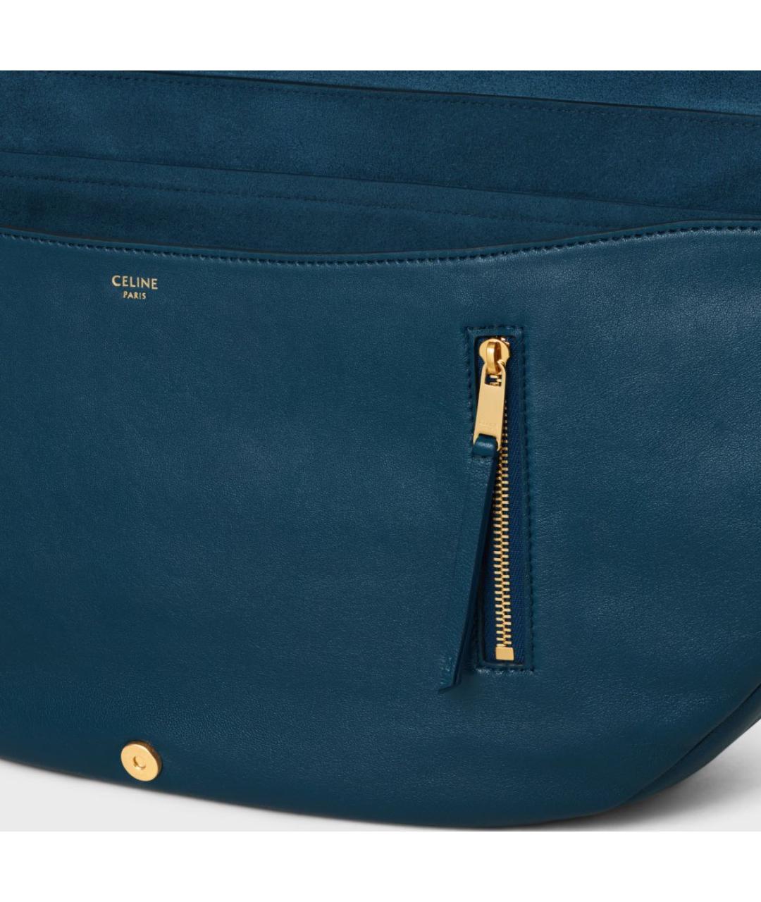CELINE Синяя кожаная сумка тоут, фото 3