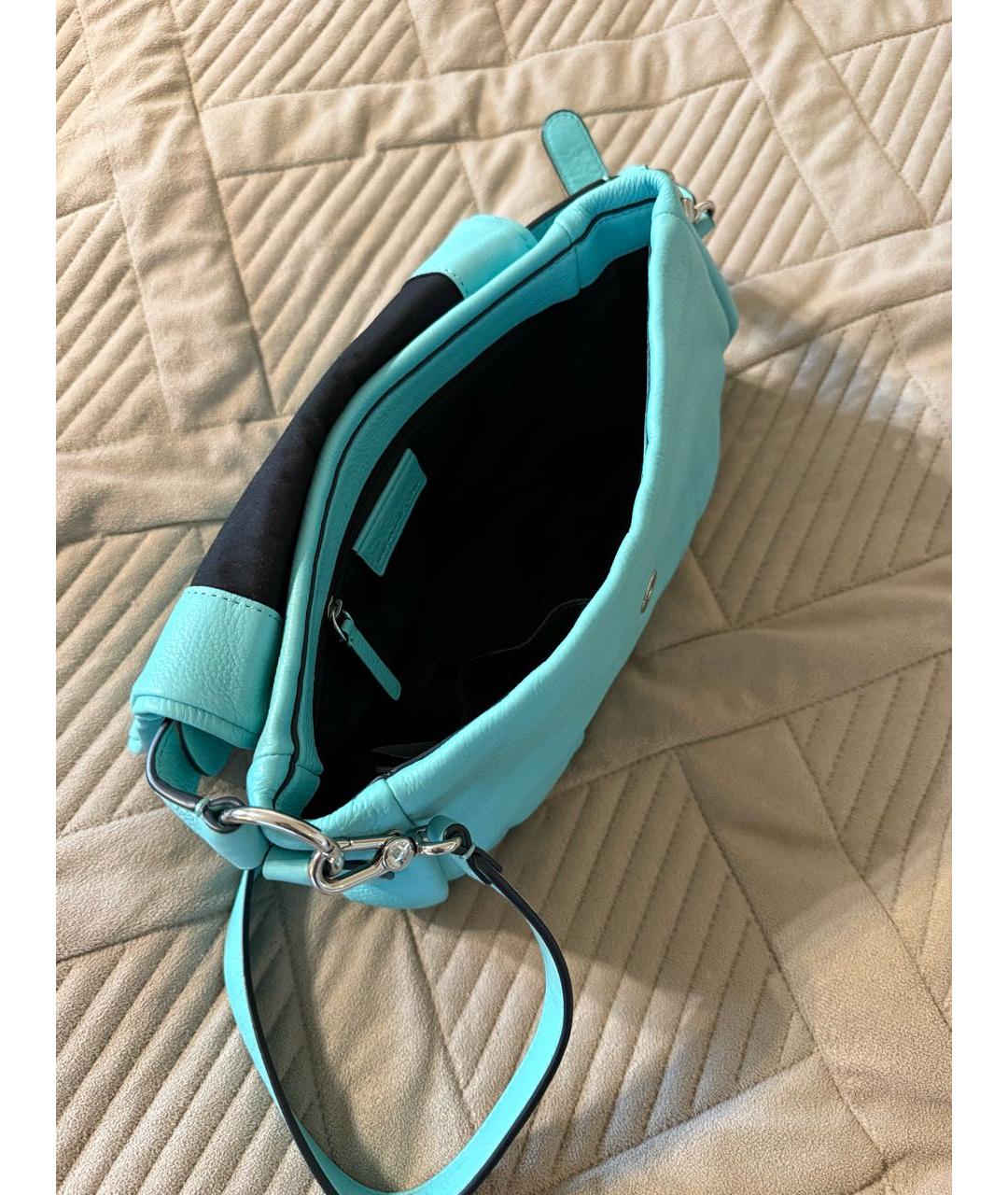 MARC BY MARC JACOBS Бирюзовая кожаная сумка через плечо, фото 5