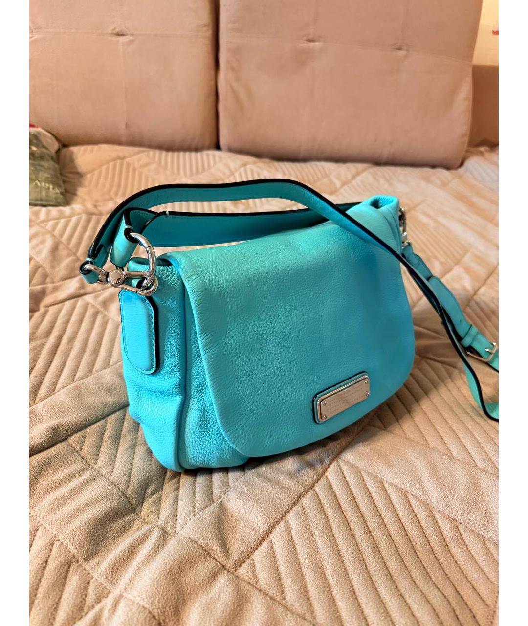 MARC BY MARC JACOBS Бирюзовая кожаная сумка через плечо, фото 3