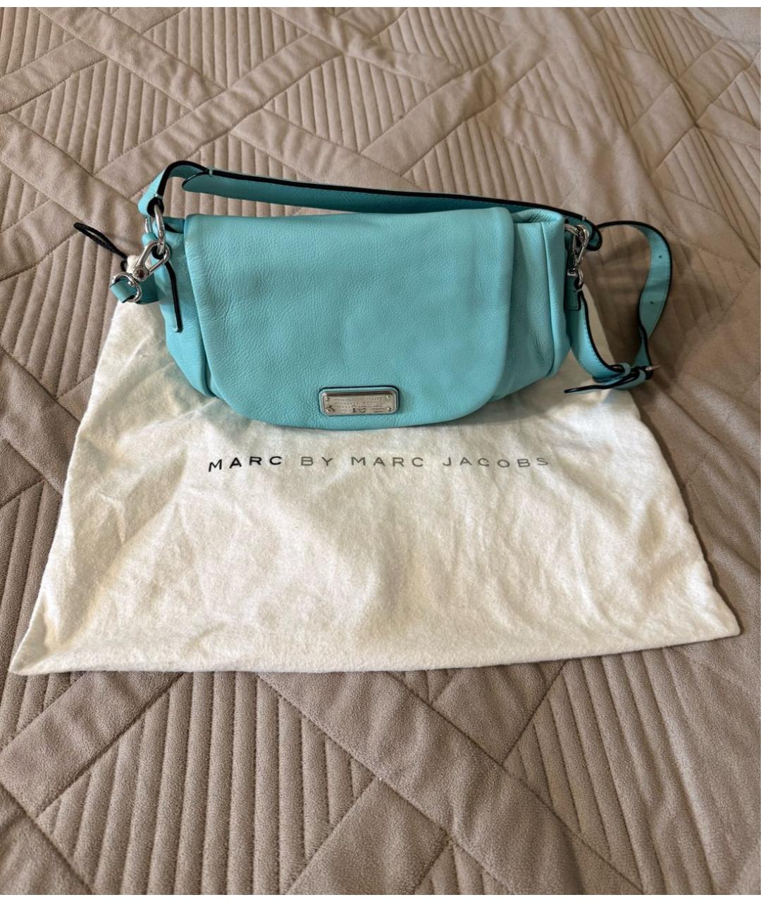 MARC BY MARC JACOBS Бирюзовая кожаная сумка через плечо, фото 6