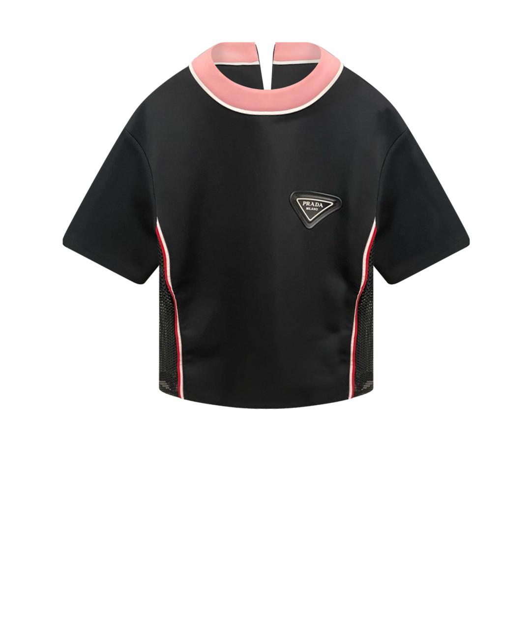 PRADA Черная полиэстеровая футболка, фото 1