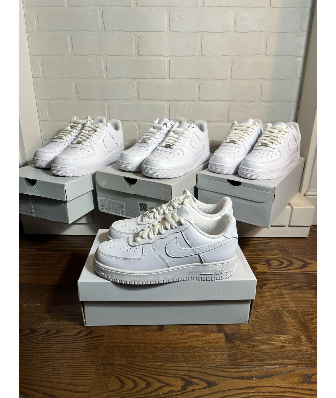 NIKE Белые кожаные низкие кроссовки / кеды, фото 2