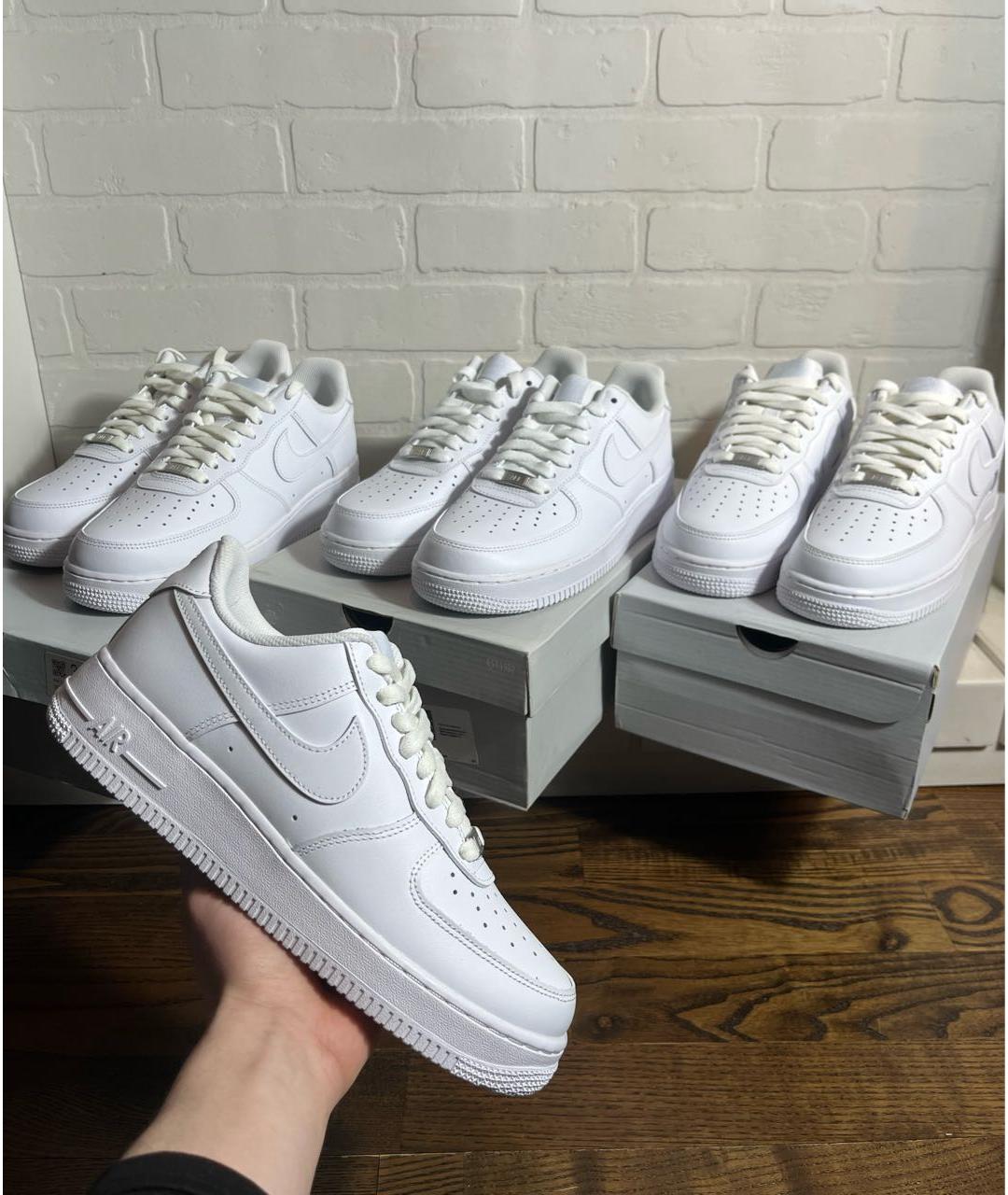 NIKE Белые кожаные низкие кроссовки / кеды, фото 8