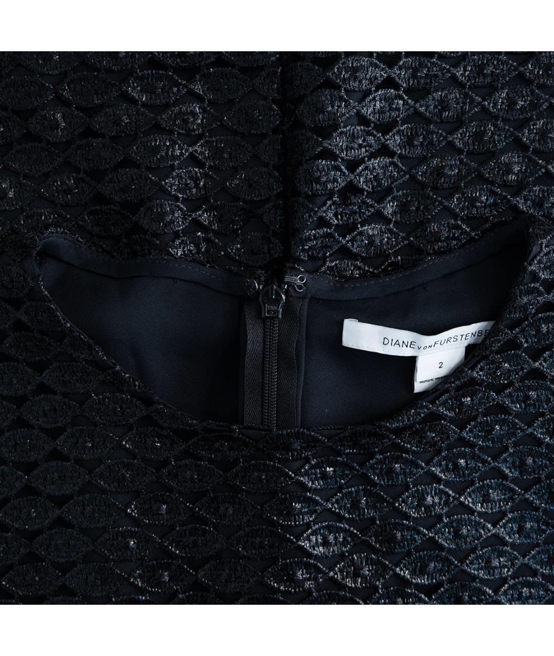 DIANE VON FURSTENBERG Черное полиэстеровое повседневное платье, фото 3