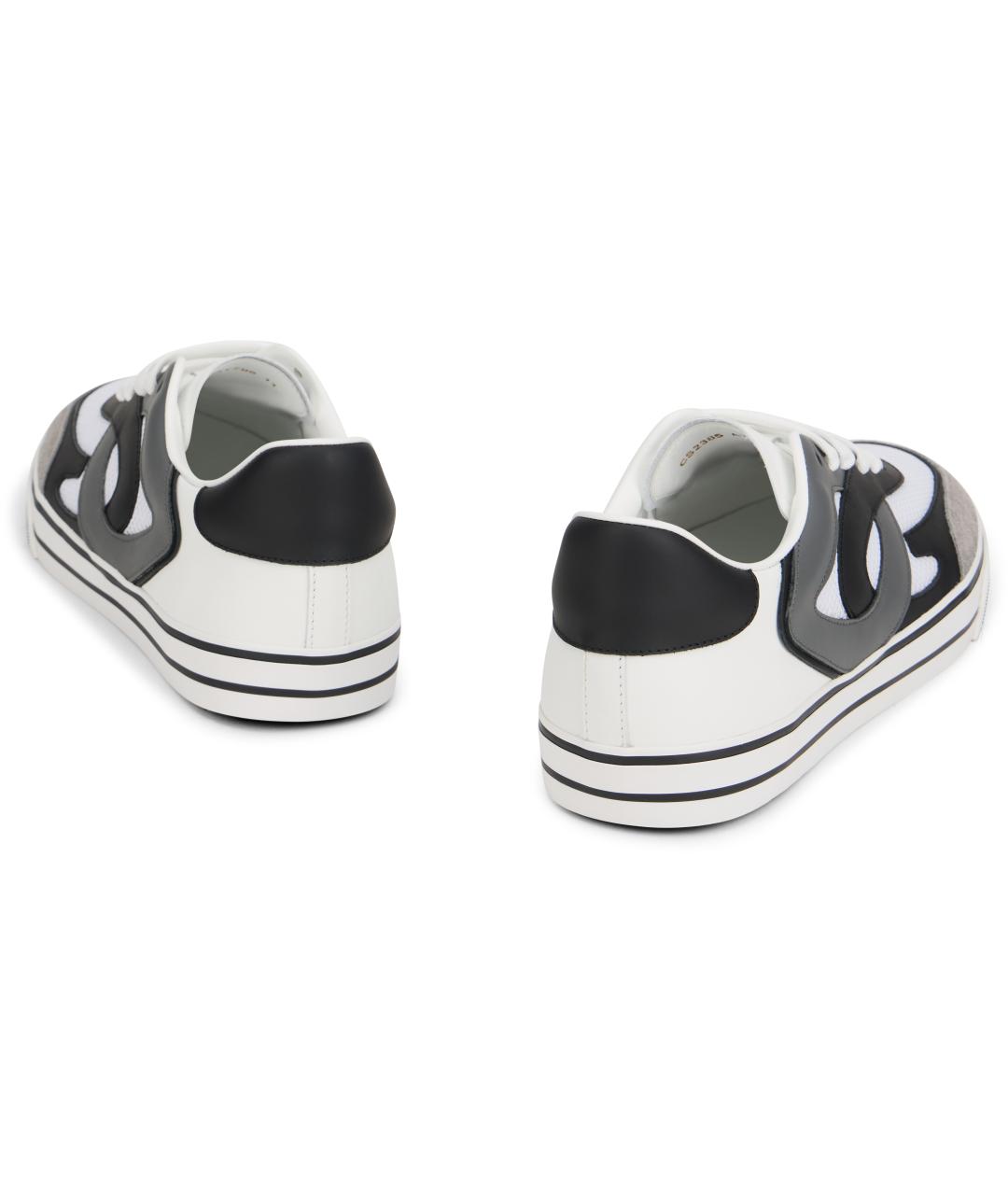 DOLCE&GABBANA Серые кожаные низкие кроссовки / кеды, фото 4