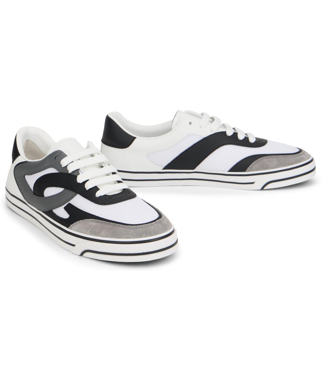 DOLCE&GABBANA Серые кожаные низкие кроссовки / кеды, фото 3