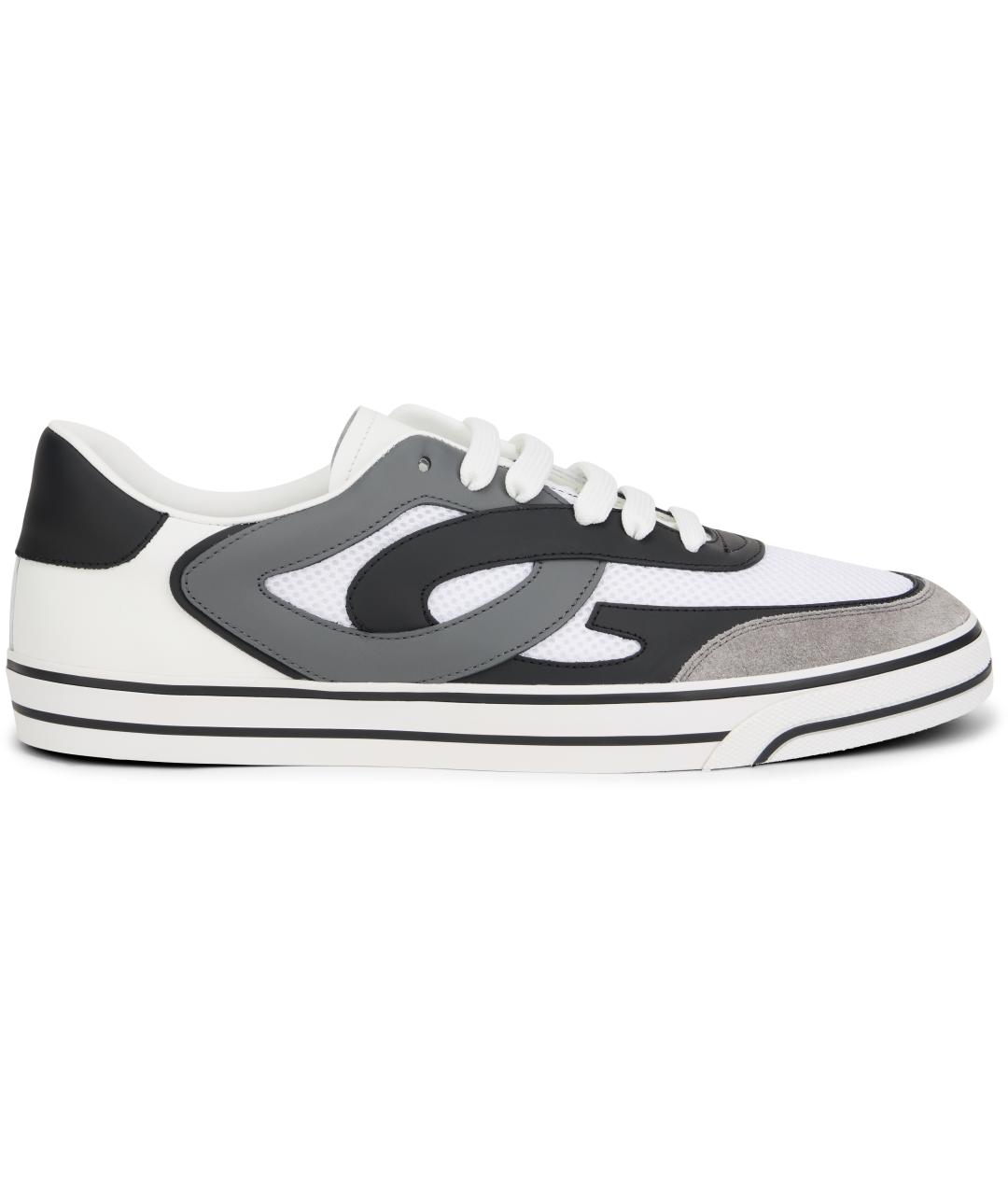 DOLCE&GABBANA Серые кожаные низкие кроссовки / кеды, фото 2