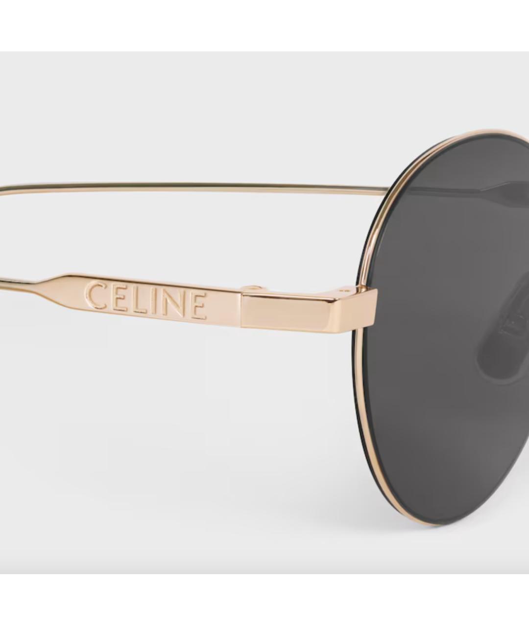 CELINE Золотые металлические солнцезащитные очки, фото 4