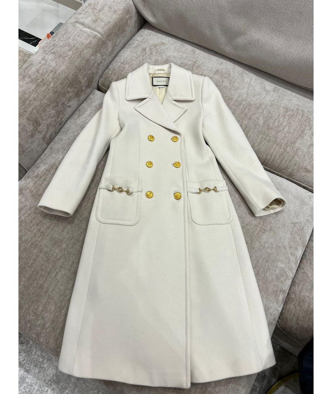 GUCCI Бежевое шерстяное пальто, фото 4