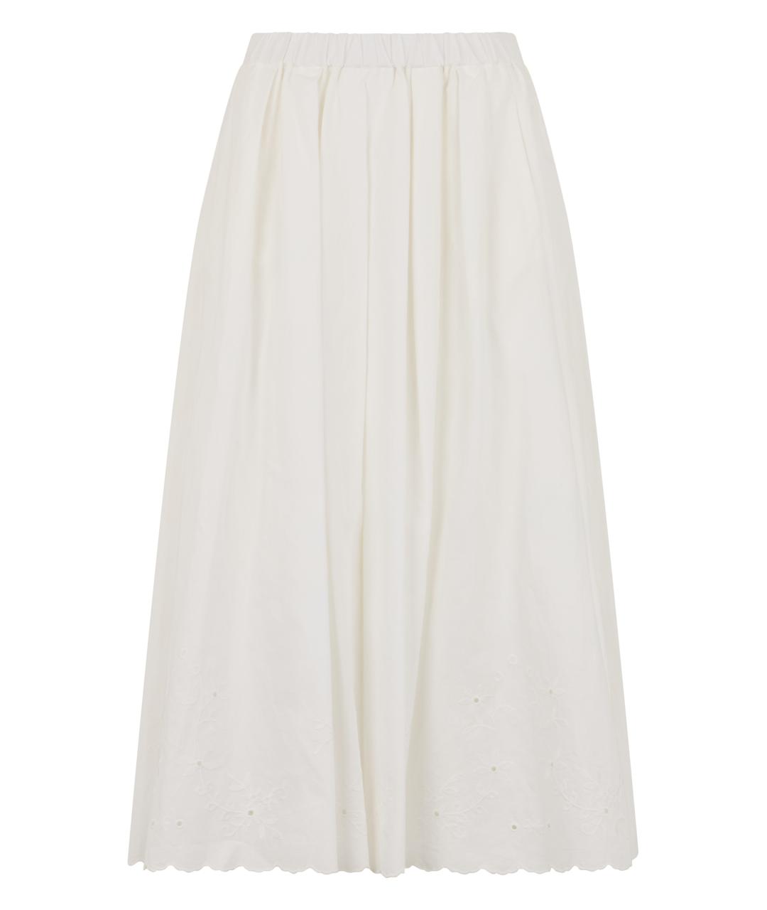 WEEKEND MAX MARA Белая хлопковая юбка миди, фото 1