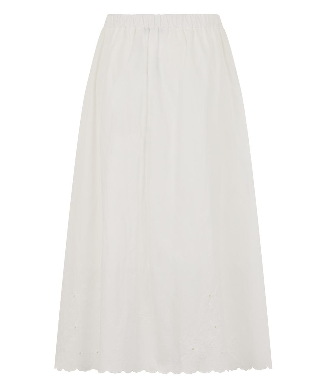 WEEKEND MAX MARA Белая хлопковая юбка миди, фото 2