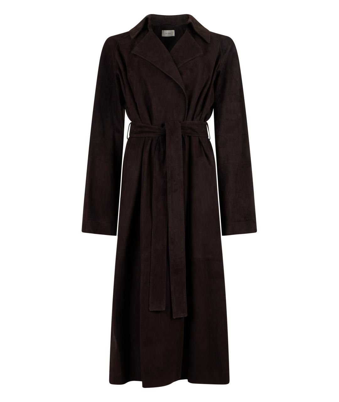 THE ROW Коричневое кожаное пальто, фото 1