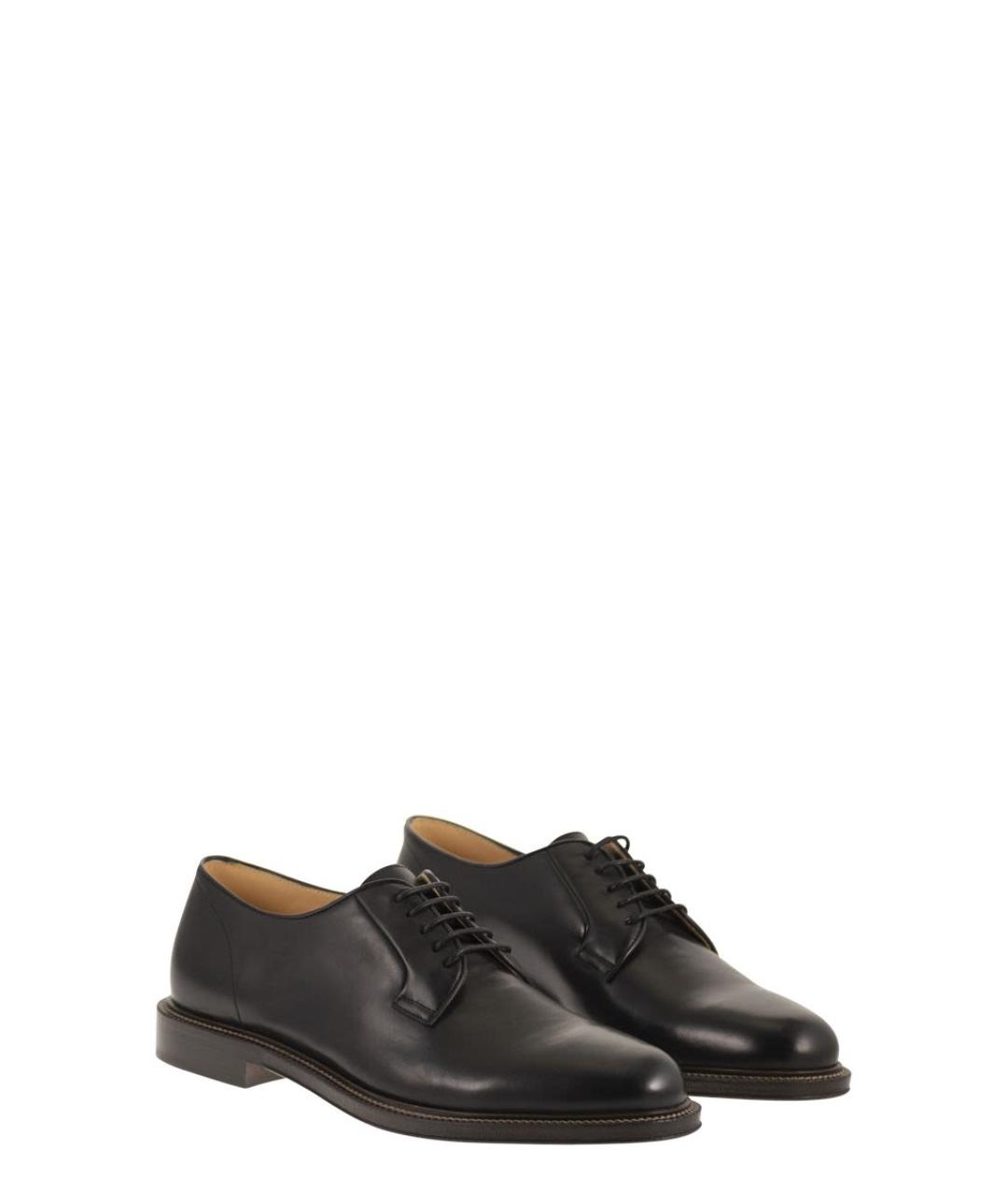 BRUNELLO CUCINELLI Черные кожаные туфли, фото 4