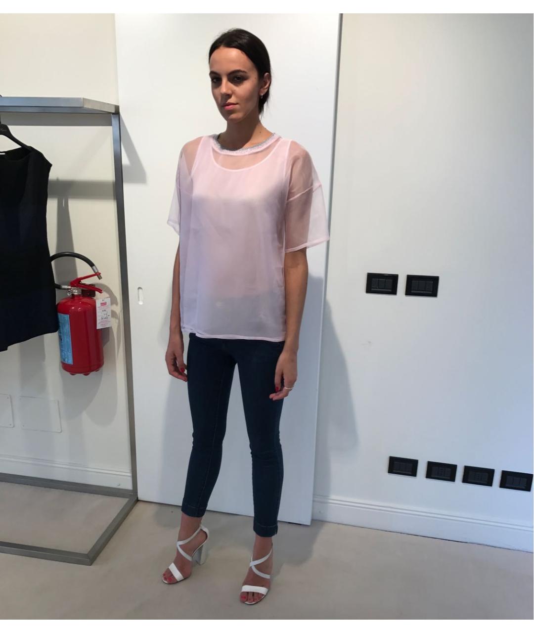 LES COPAINS Розовая полиэстеровая блузы, фото 2