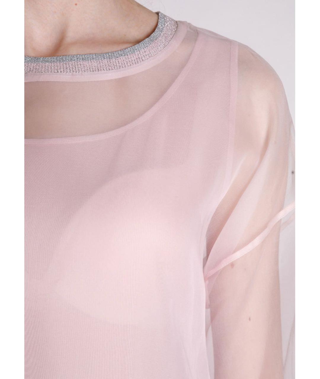 LES COPAINS Розовая полиэстеровая блузы, фото 5