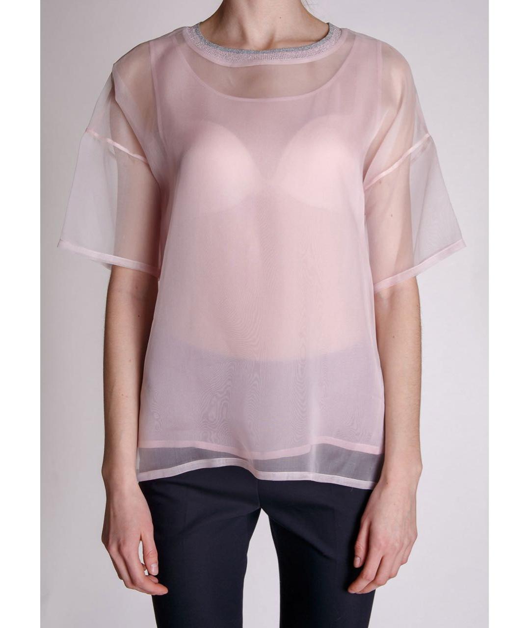 LES COPAINS Розовая полиэстеровая блузы, фото 3