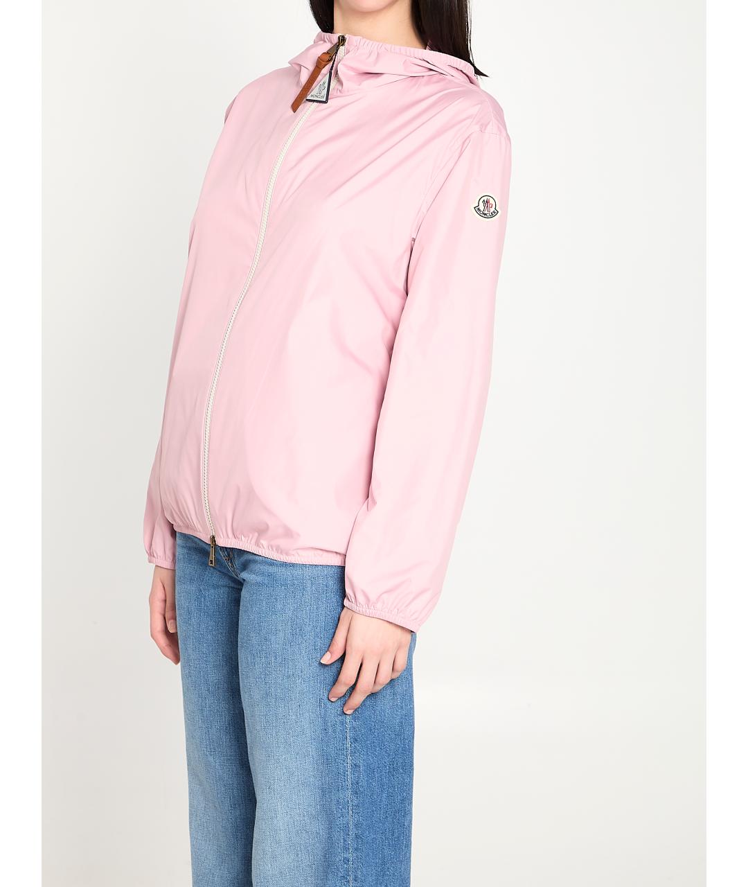 MONCLER Розовая полиэстеровая куртка, фото 2
