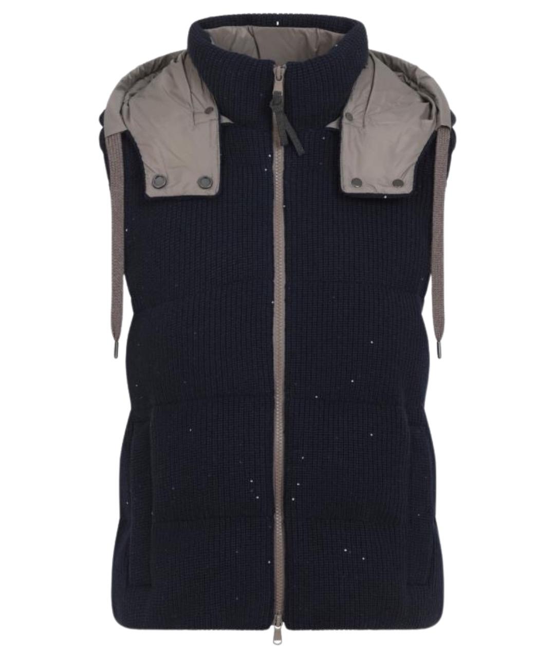 BRUNELLO CUCINELLI Синий полиэстеровый жилет, фото 1