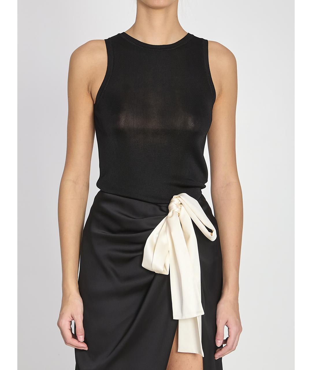 SAINT LAURENT Черная вискозная майка, фото 6