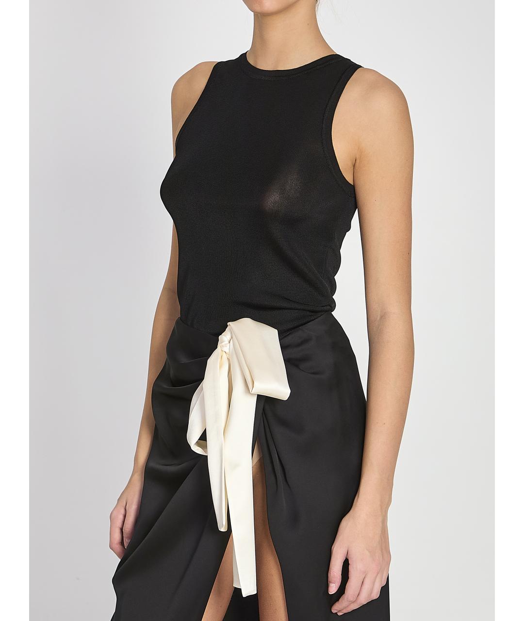 SAINT LAURENT Черная вискозная майка, фото 2