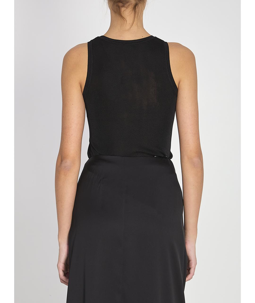 SAINT LAURENT Черная вискозная майка, фото 4