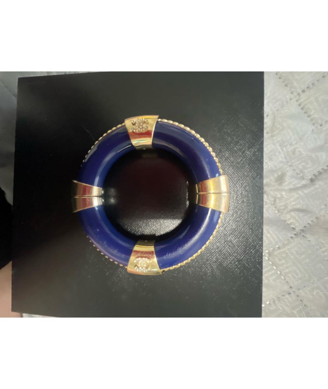 CHANEL Темно-синий металлический браслет, фото 5