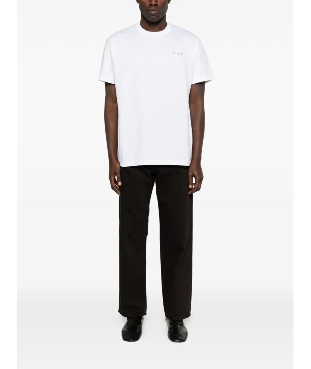 GUCCI Белая хлопковая футболка, фото 2