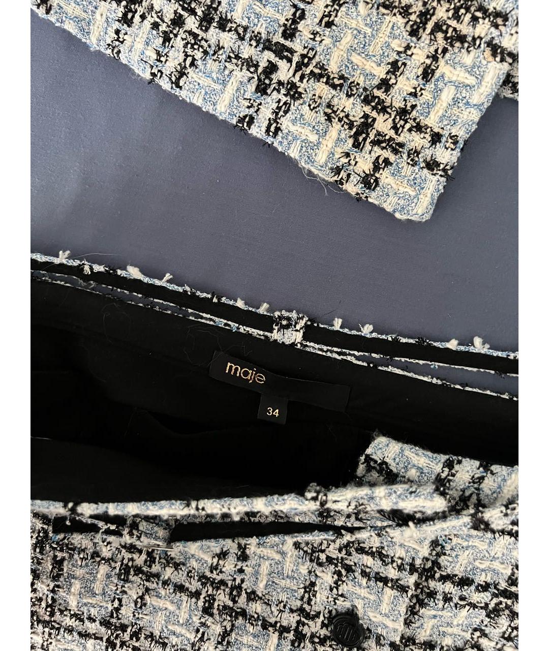 MAJE Голубой хлопковый костюм с юбками, фото 3