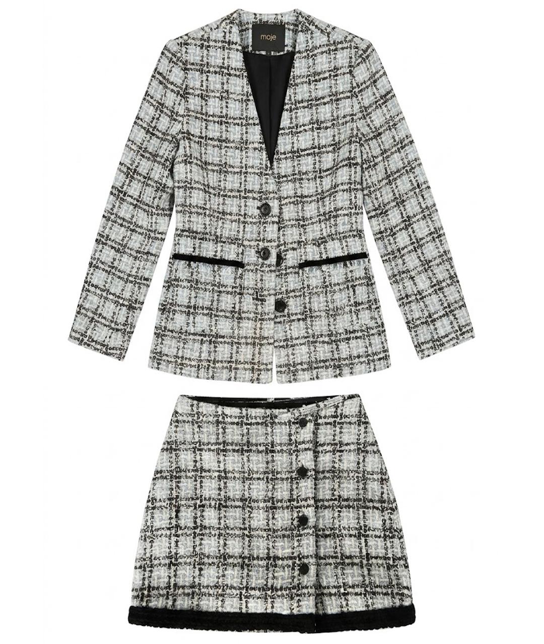 MAJE Голубой хлопковый костюм с юбками, фото 1