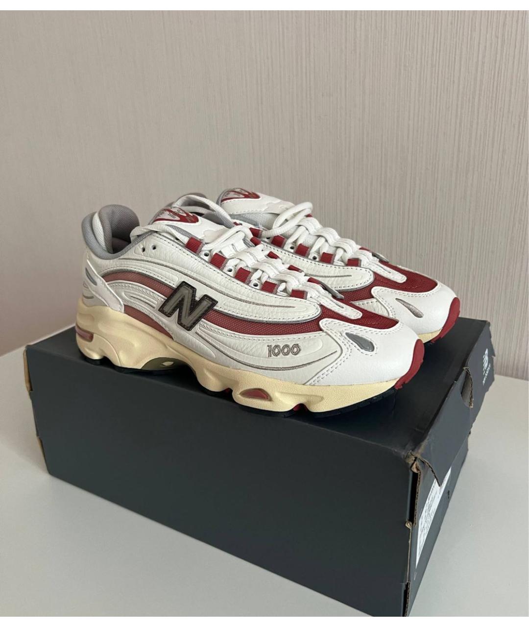 NEW BALANCE Белые кожаные низкие кроссовки / кеды, фото 2